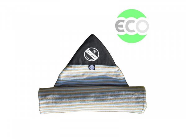 SURFGANIC Eco Surfboard Sock 7.0 Fish Shortboard beige blue striped