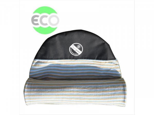 SURFGANIC Eco Surfboard Sock 9.0 Longboard Malibu beige blue striped